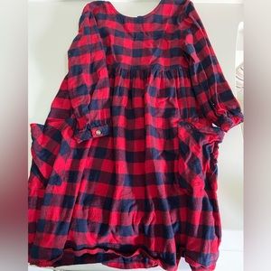 Hanna Andersson check flannel dress